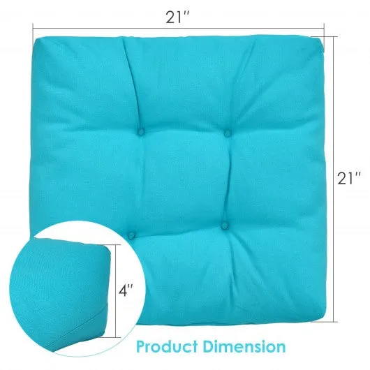 21" x 21" Patio Chair Seat Cushion Pads for Indoor and Outdoor-Turquoise