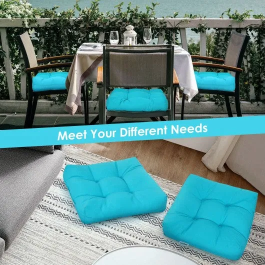 21" x 21" Patio Chair Seat Cushion Pads for Indoor and Outdoor-Turquoise