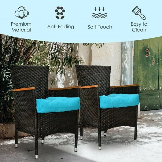 21" x 21" Patio Chair Seat Cushion Pads for Indoor and Outdoor-Turquoise