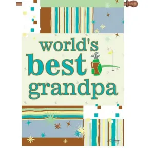 28 in. Golf House Flag - World's Best Grandpa