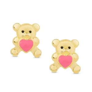 379E-2T, Teddy Bear Stud Earrings