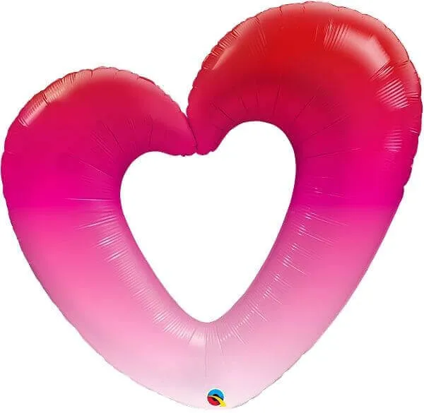 42" Shape Pink Ombre Heart Mylar Balloon