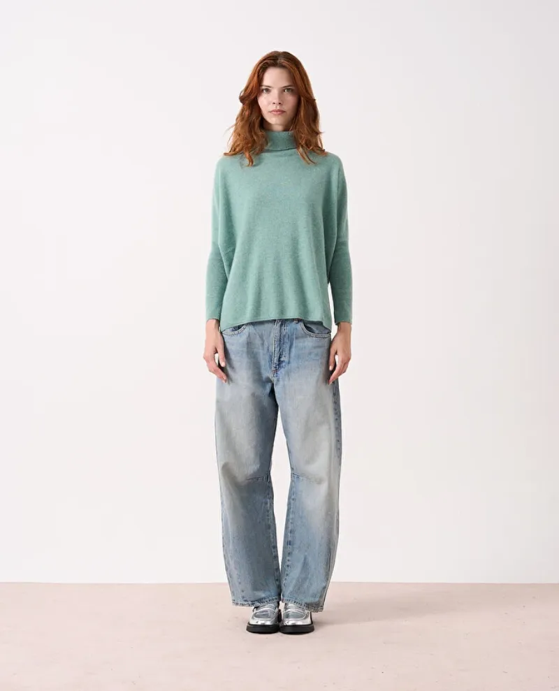 Absolut Cashmere Clara Sage Melange Rollneck Knit