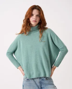 Absolut Cashmere Clara Sage Melange Rollneck Knit