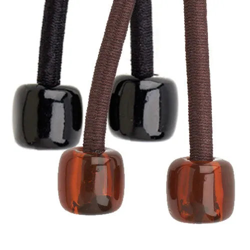 Acrylic Set of 4 Black, Brown- 9" cord