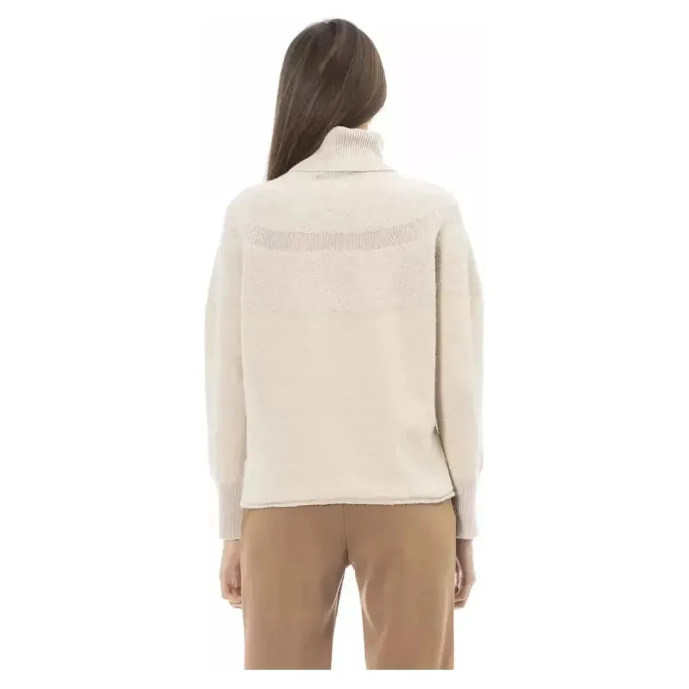 Alpha Studio Beige Alpaca Women Sweater