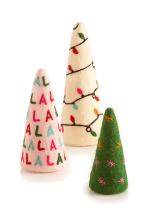 Assorted Set of Three Decorative Christmas Trees