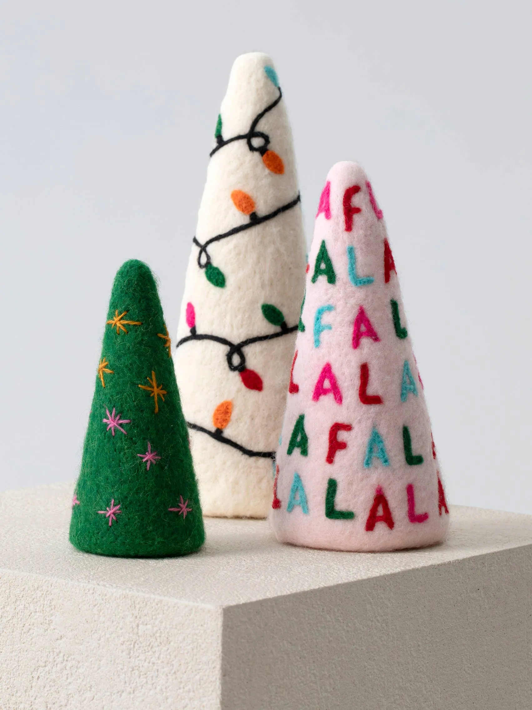 Assorted Set of Three Decorative Christmas Trees