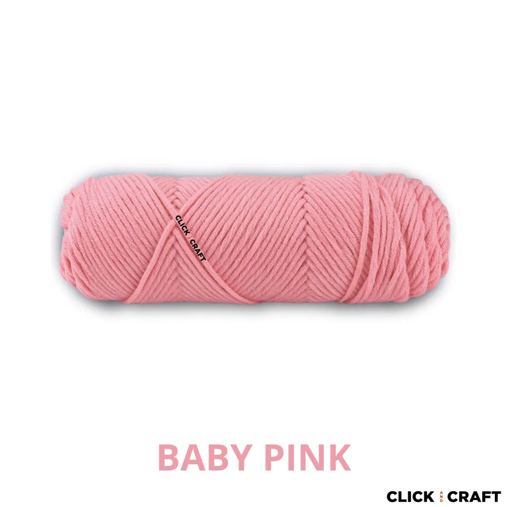 Baby Pink Knitting Cotton Yarn | 8-ply Light Worsted Double Knitting