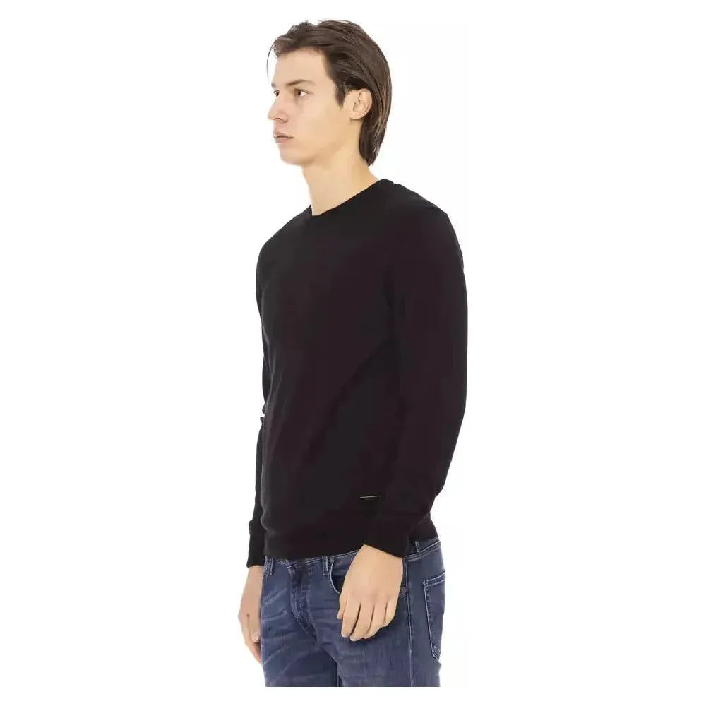 Baldinini Trend Black Fabric Men Sweater