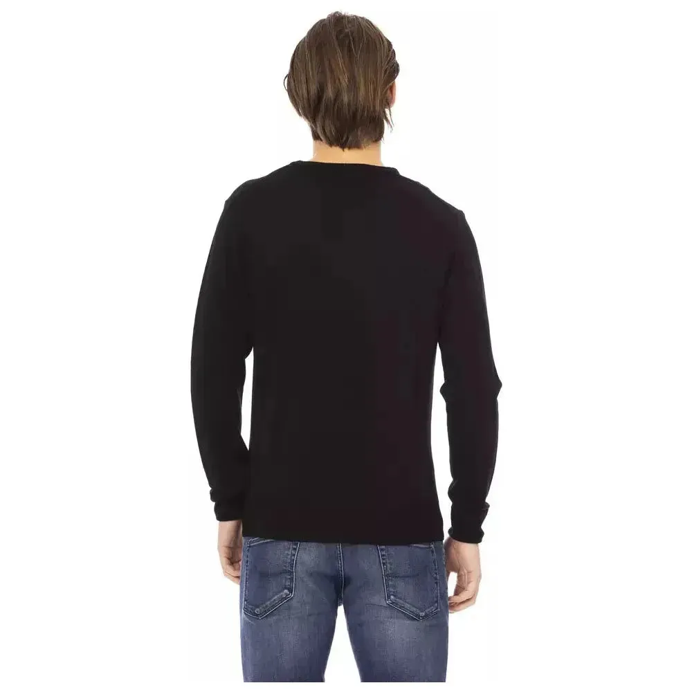 Baldinini Trend Black Fabric Men Sweater