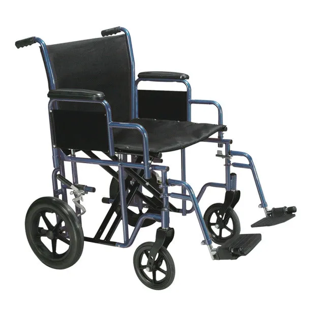 Bariatric Heavy Duty Transport Wheelchair with Swing Away Footrest