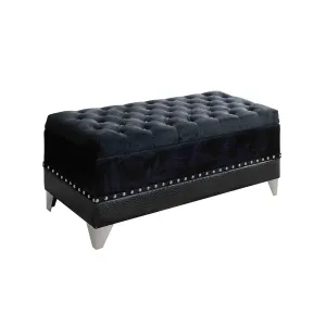 Barzini Upholstered Black Trunk