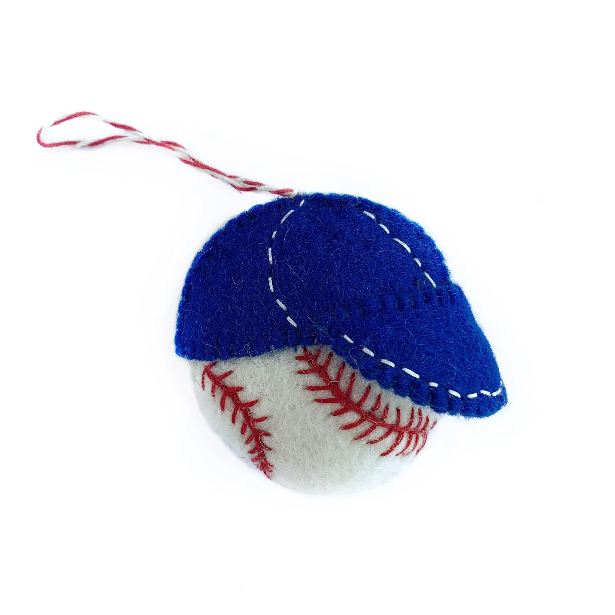 Baseball Cap Ornament, Felt Wool