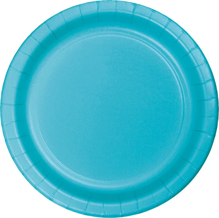 Bermuda Blue Paper Dessert Plates (24/Pkg)