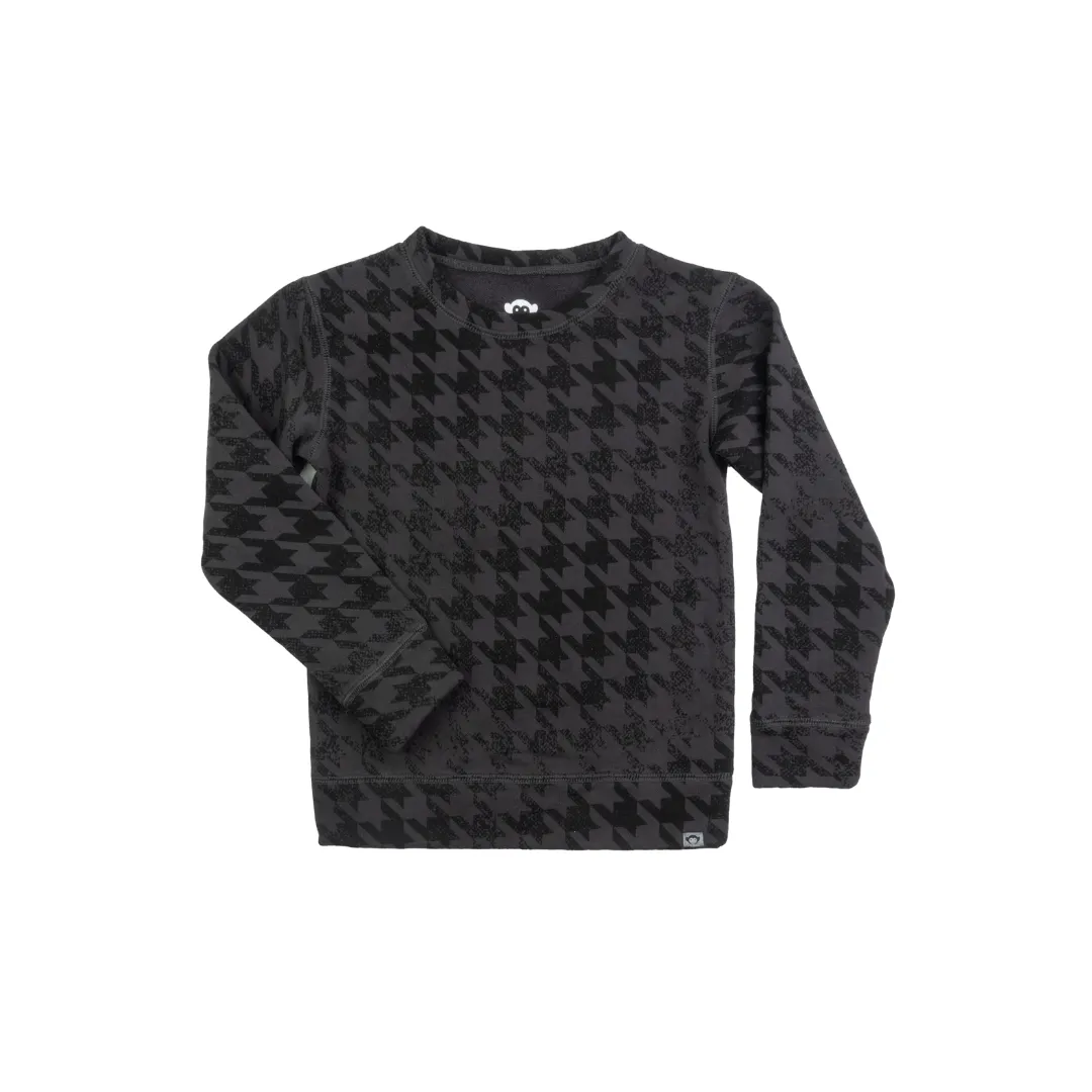 Black Houndstooth Revel Crewneck