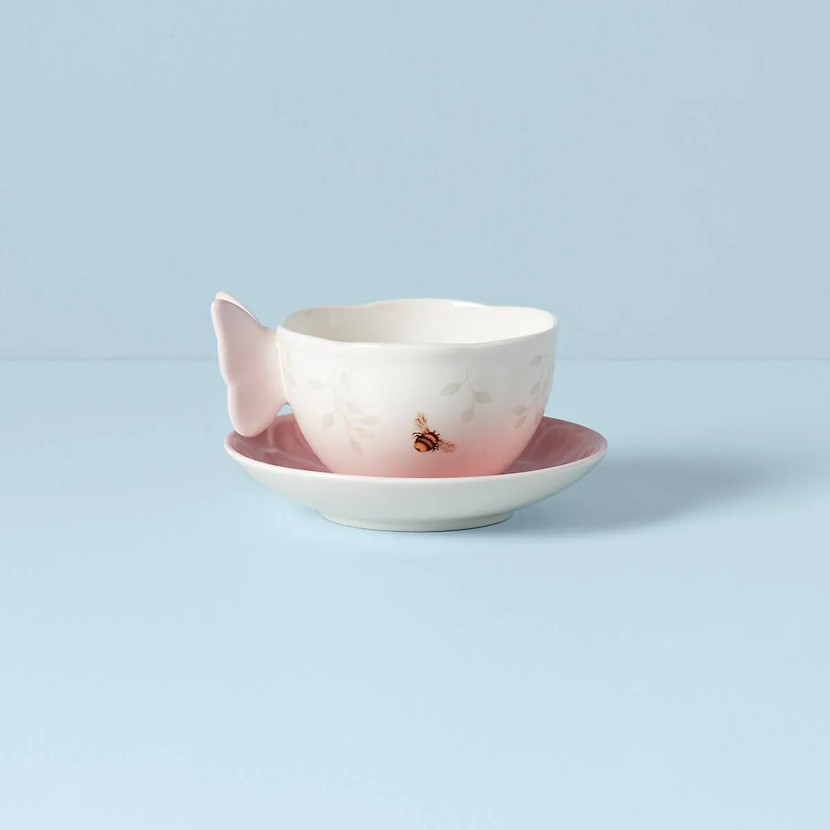 Butterfly Meadow Figural Pink Cup & Saucer