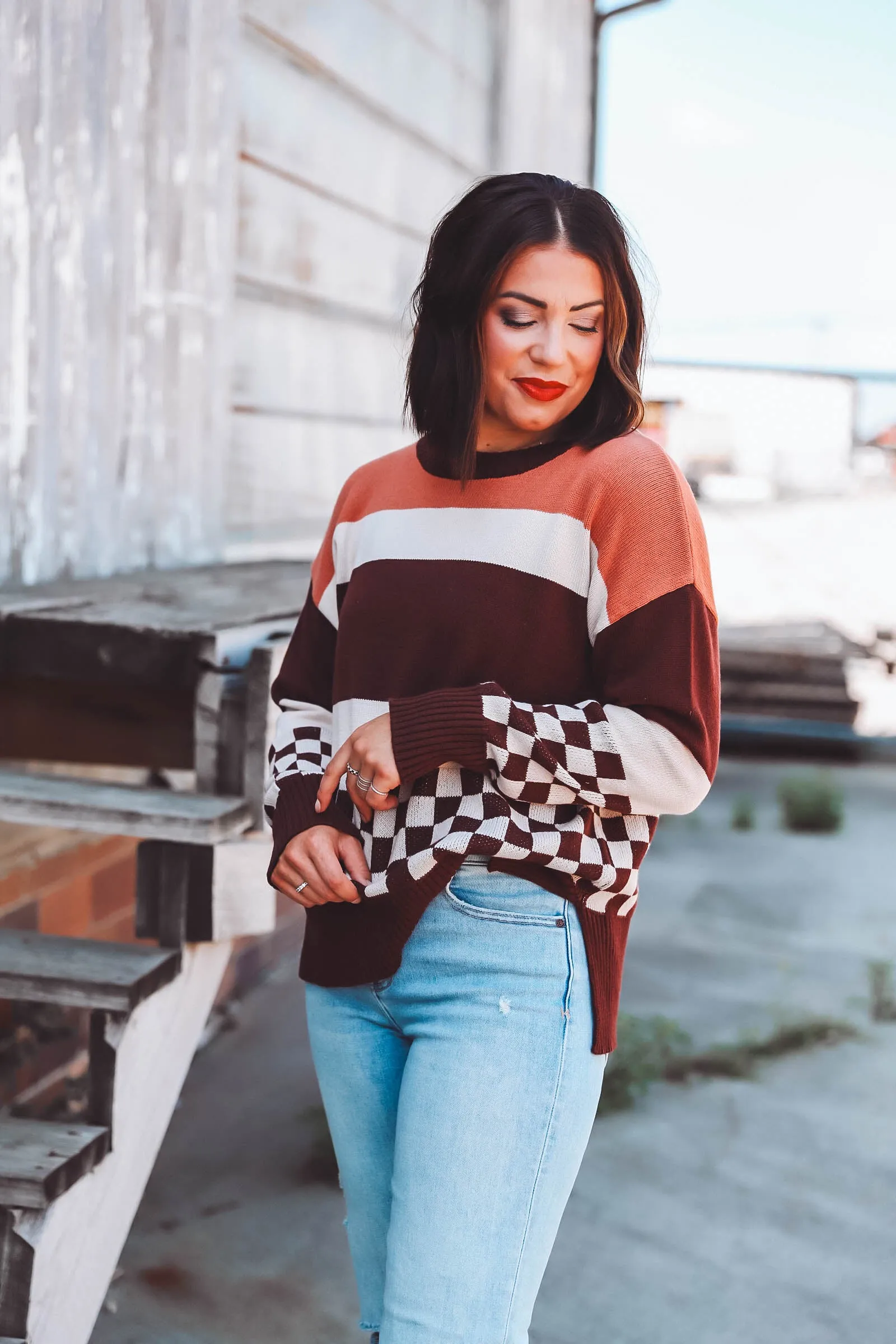 Carissa Sweater-Wine/Rust