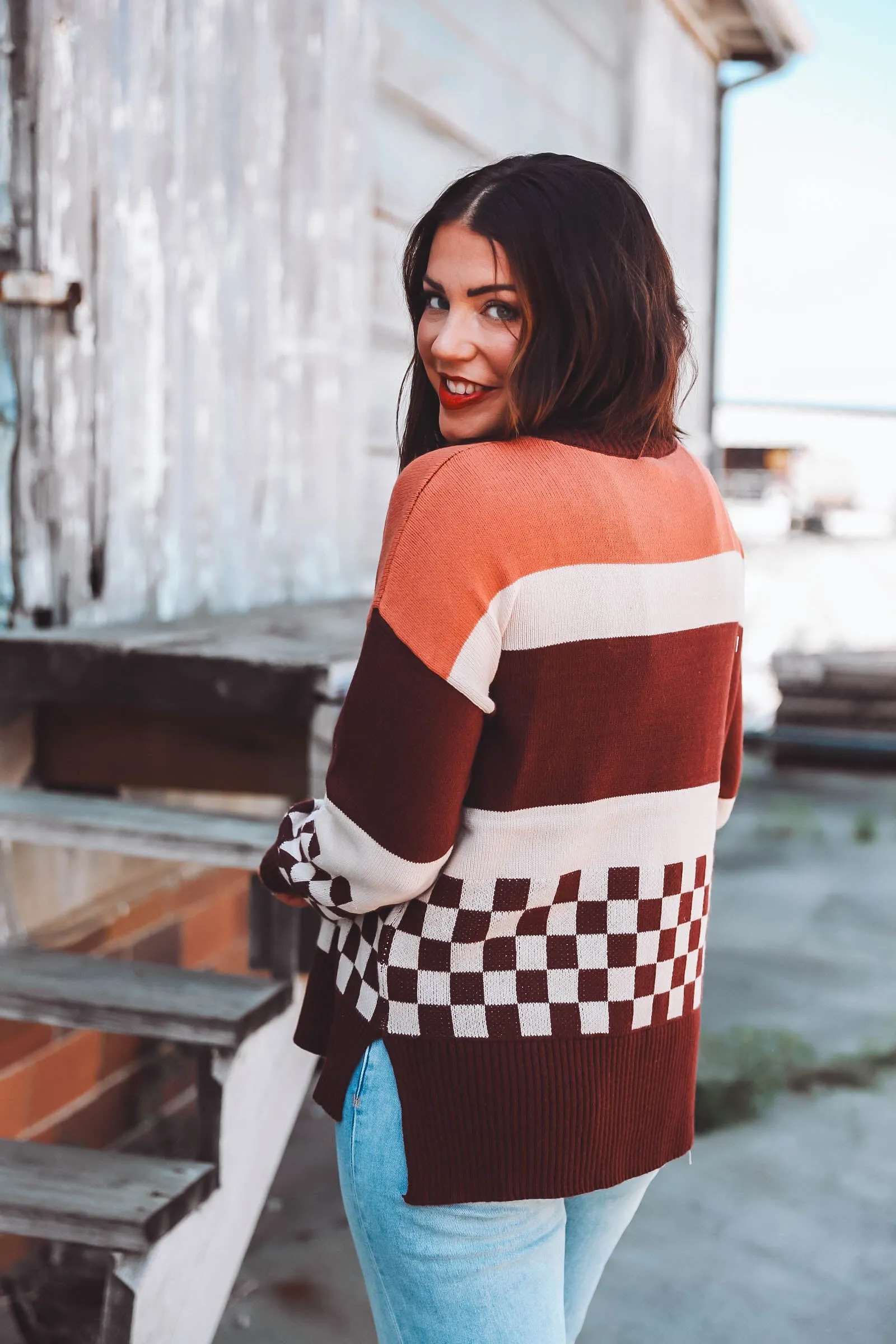 Carissa Sweater-Wine/Rust