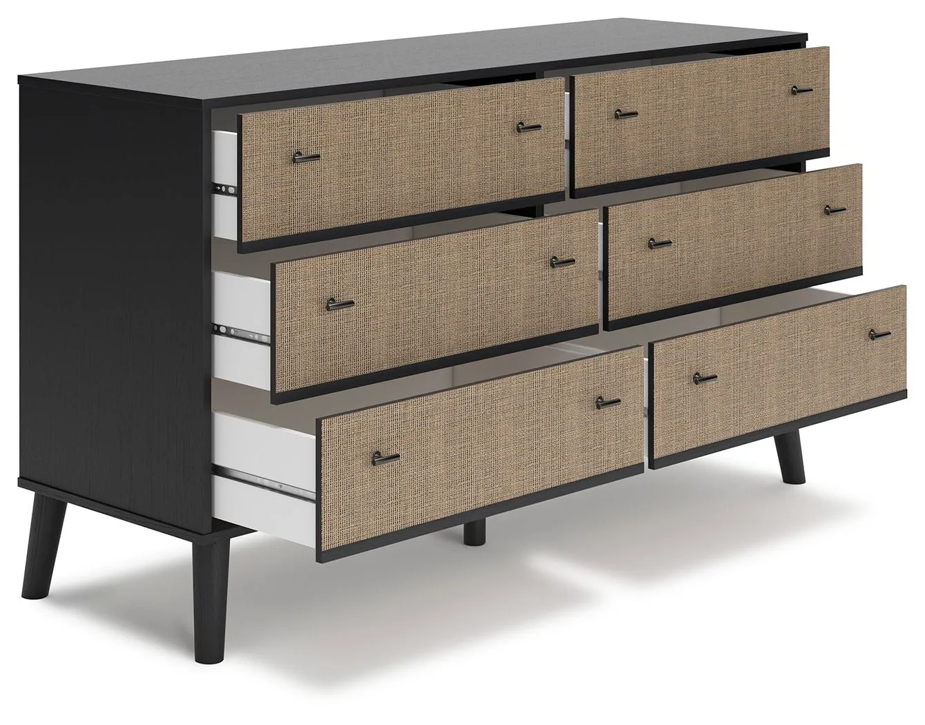 Charlang - Black / Gray - Six Drawer Dresser