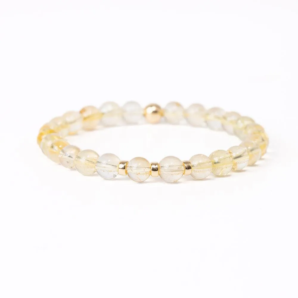 Citrine Gemstone Bracelet - 6mm Beads