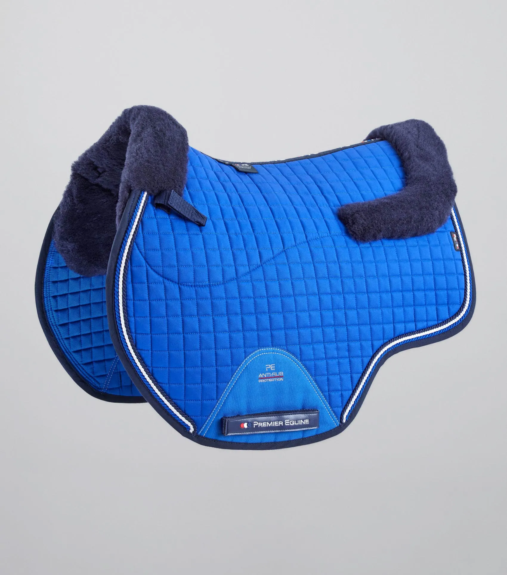 Close Contact Merino Wool European Saddle Pad - GP/Jump Square Royal Blue/Navy Wool