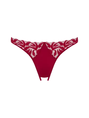 Coco de Mer Ravenna Open Knicker in Ruby