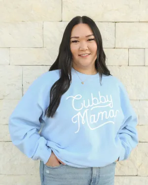 Crewneck Sweatshirt - Cubby Mama - Light Blue