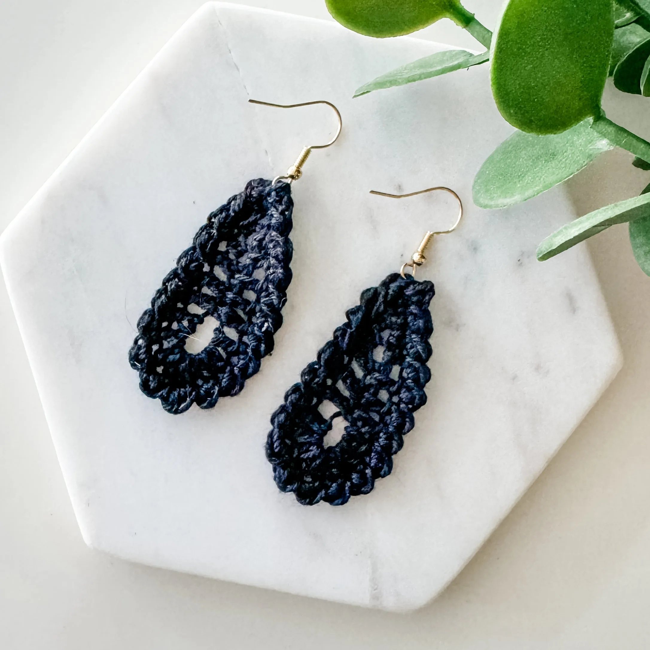 Crocheted Teardrop Earrings