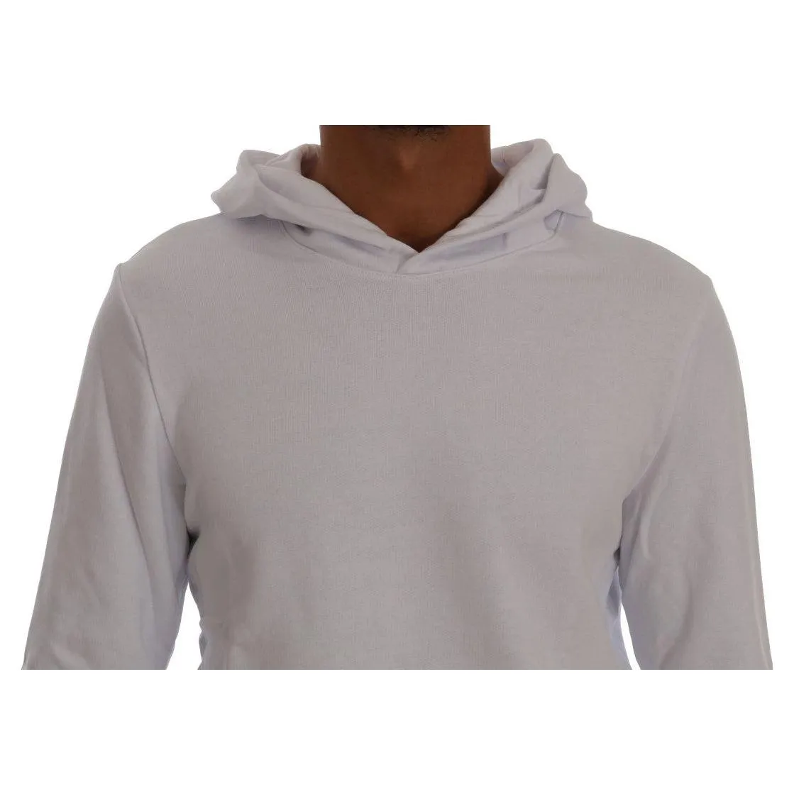 Daniele Alessandrini Elegant White Cotton Hooded Sweater