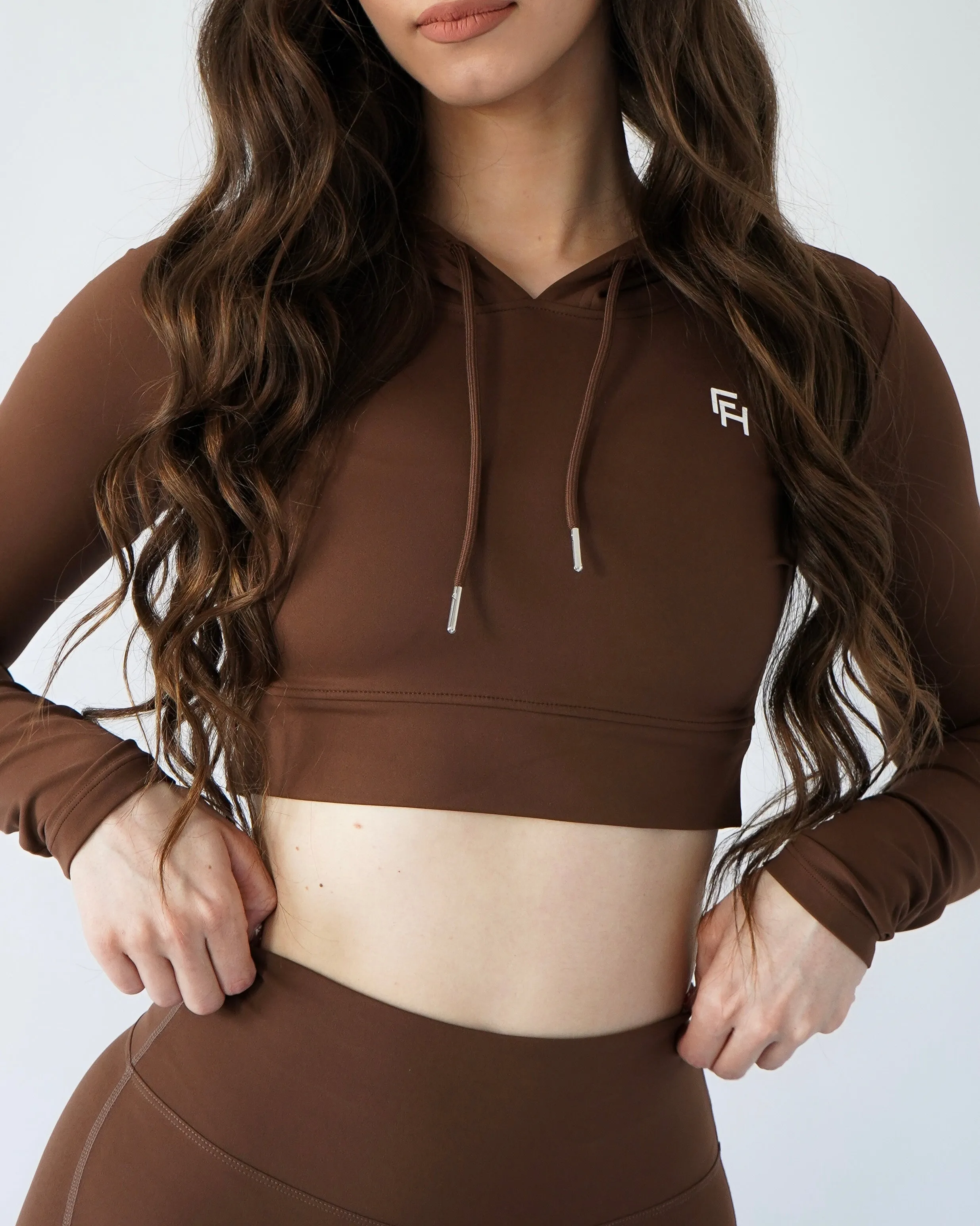 Define Crop Hoodie - Espresso