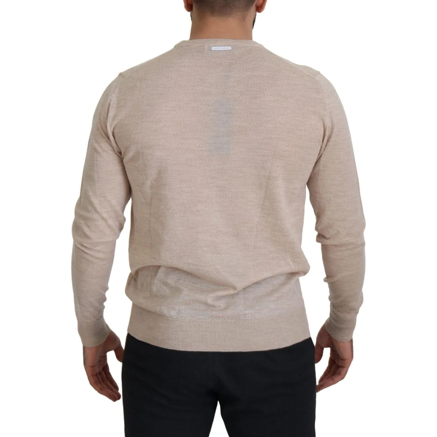 Dolce & Gabbana Elegant Beige Crewneck Wool Sweater