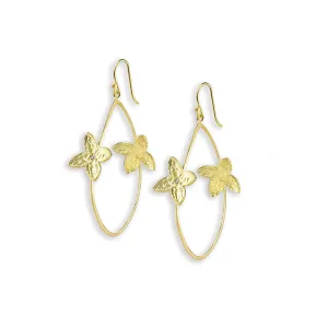 Double Jasmine Gold Hoops