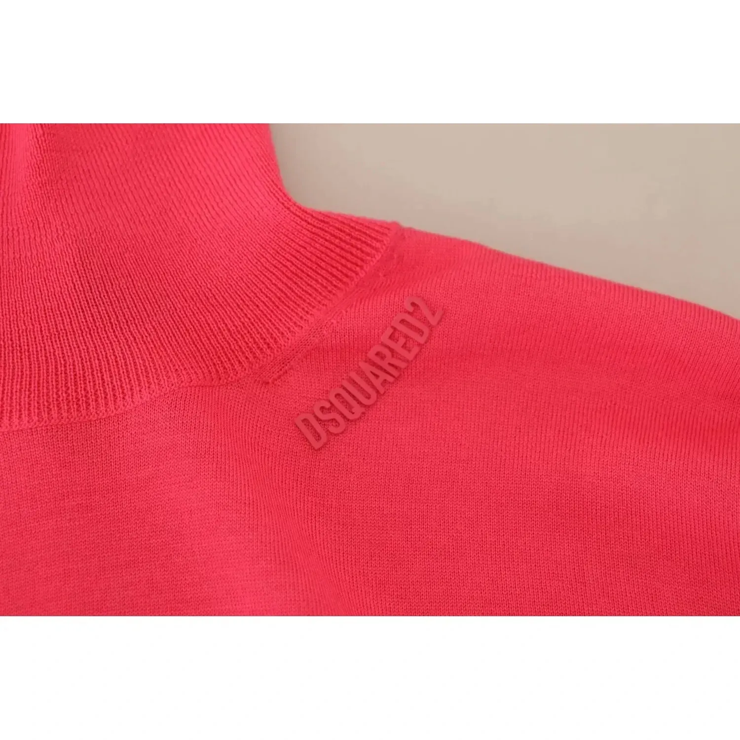 Dsquared² Pink Solid Long Sleeve Turtle Neck Casual Sweater