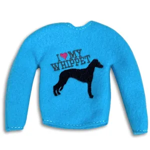 Elf Sweater I Love My Whippet Turquoise