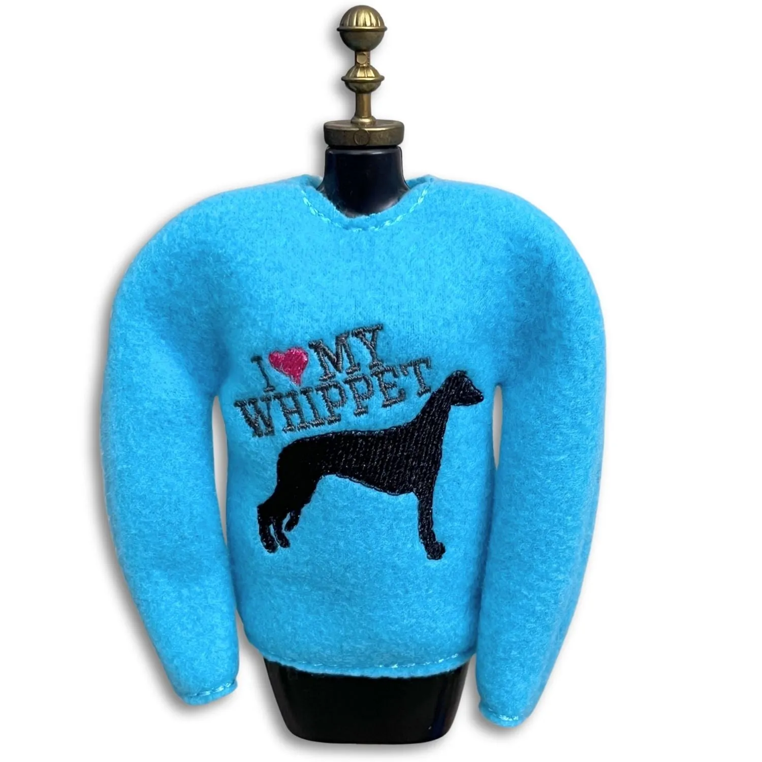 Elf Sweater I Love My Whippet Turquoise