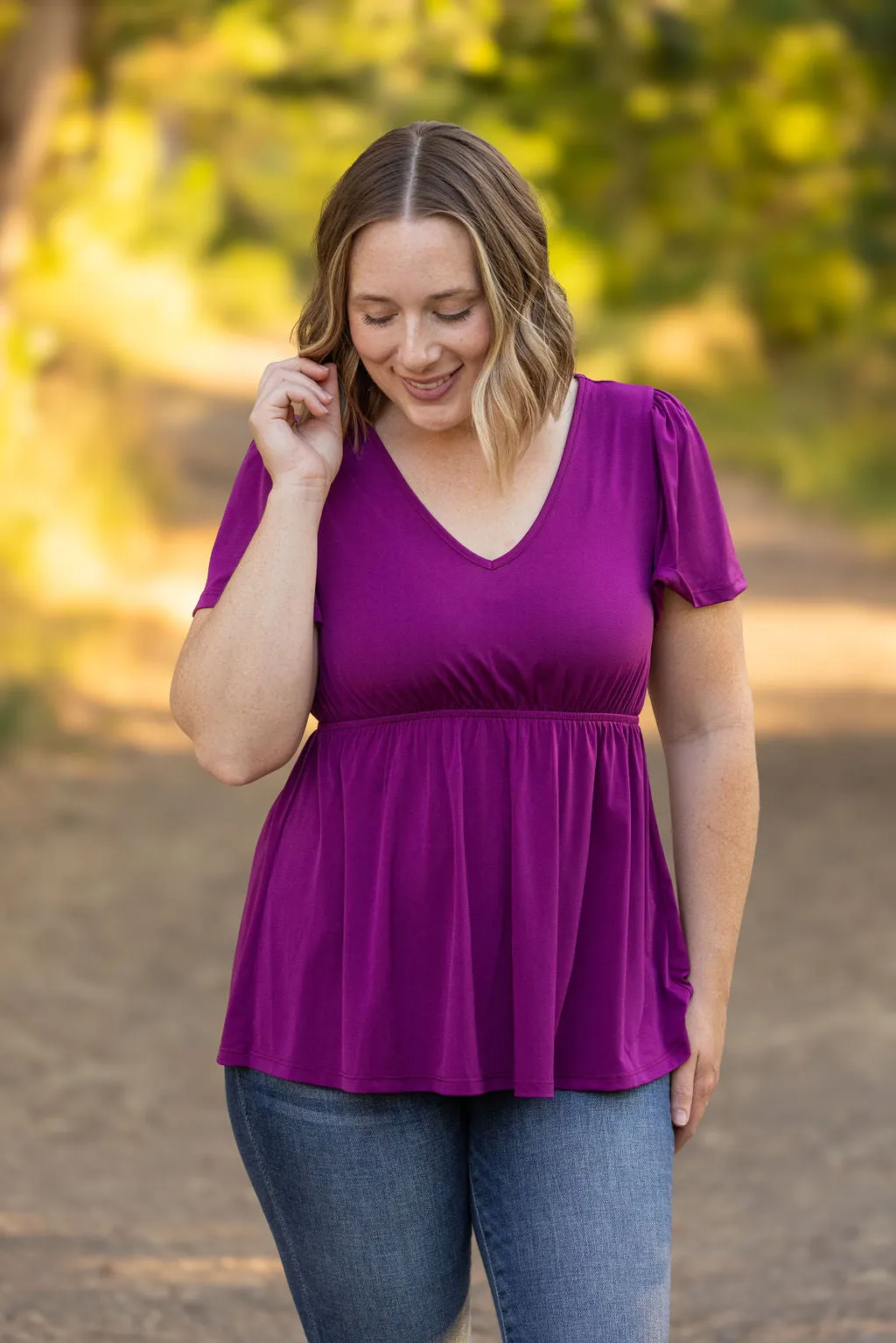 Emery Ruffle Top - Purple by Michelle Mae