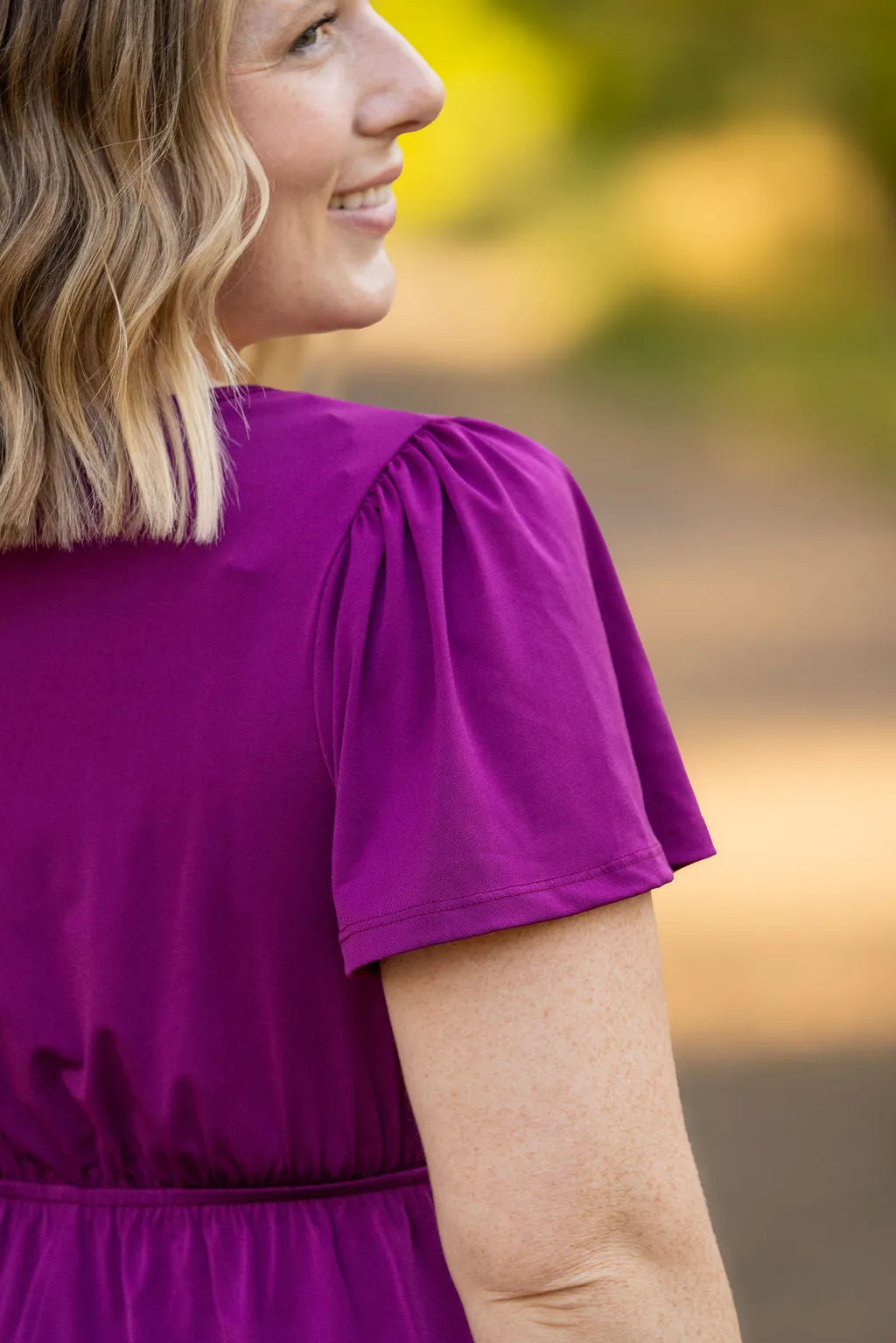 Emery Ruffle Top - Purple by Michelle Mae