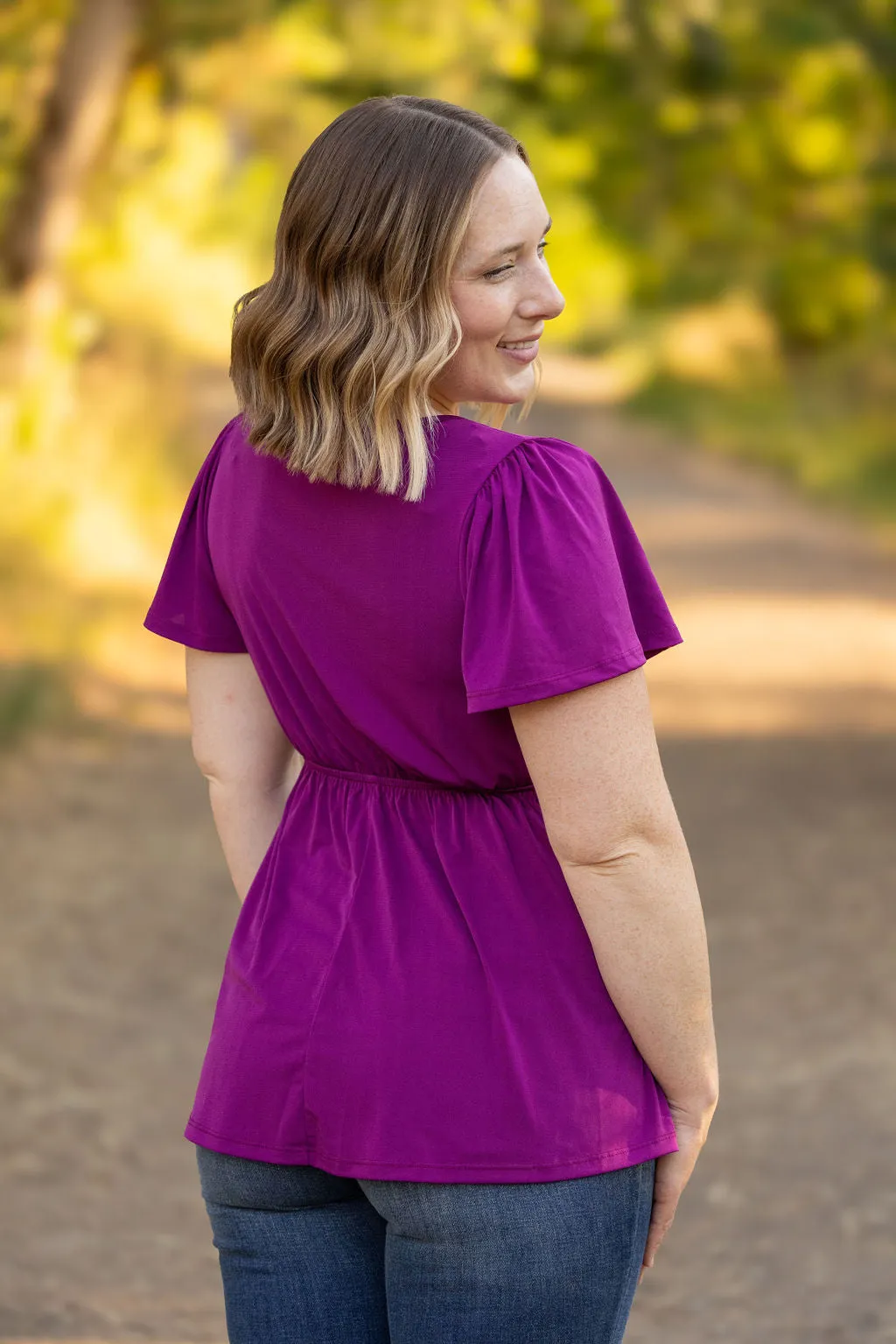 Emery Ruffle Top - Purple by Michelle Mae