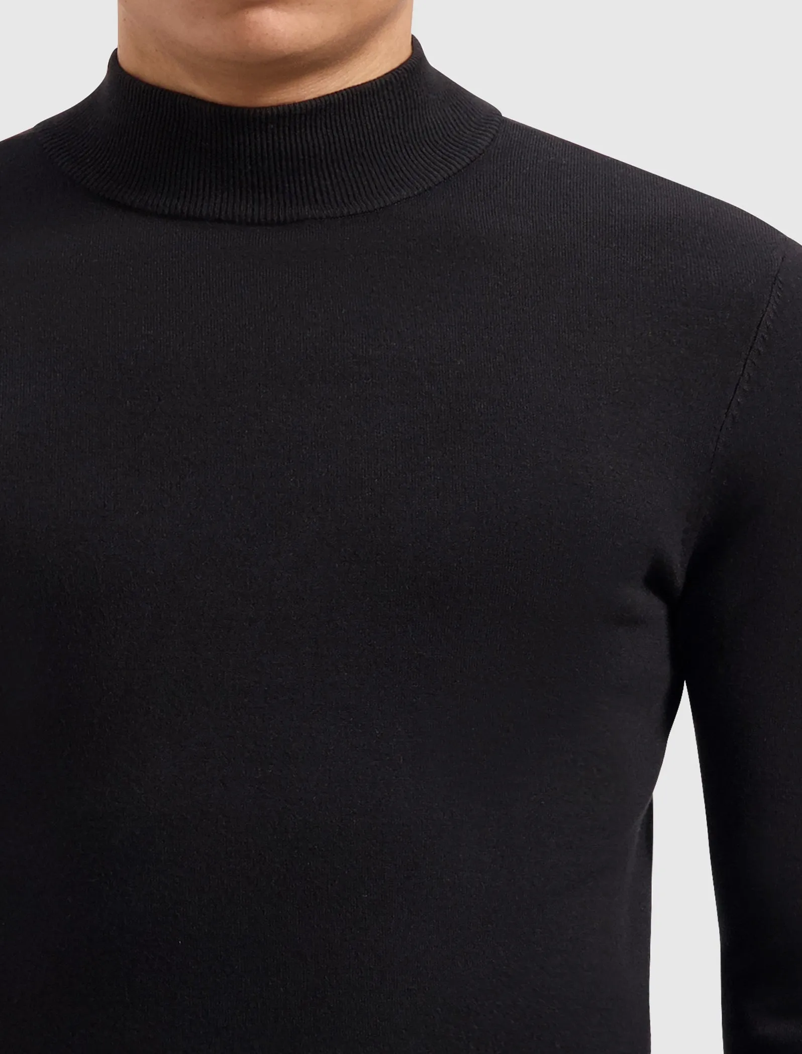 Essential Knitwear Mockneck Sweater | Black