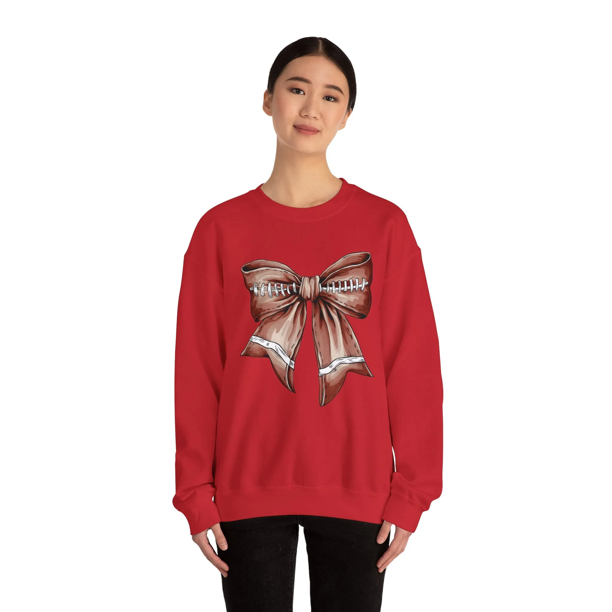 Football Bow Unisex Heavy Blend™ Crewneck Sweatshirt