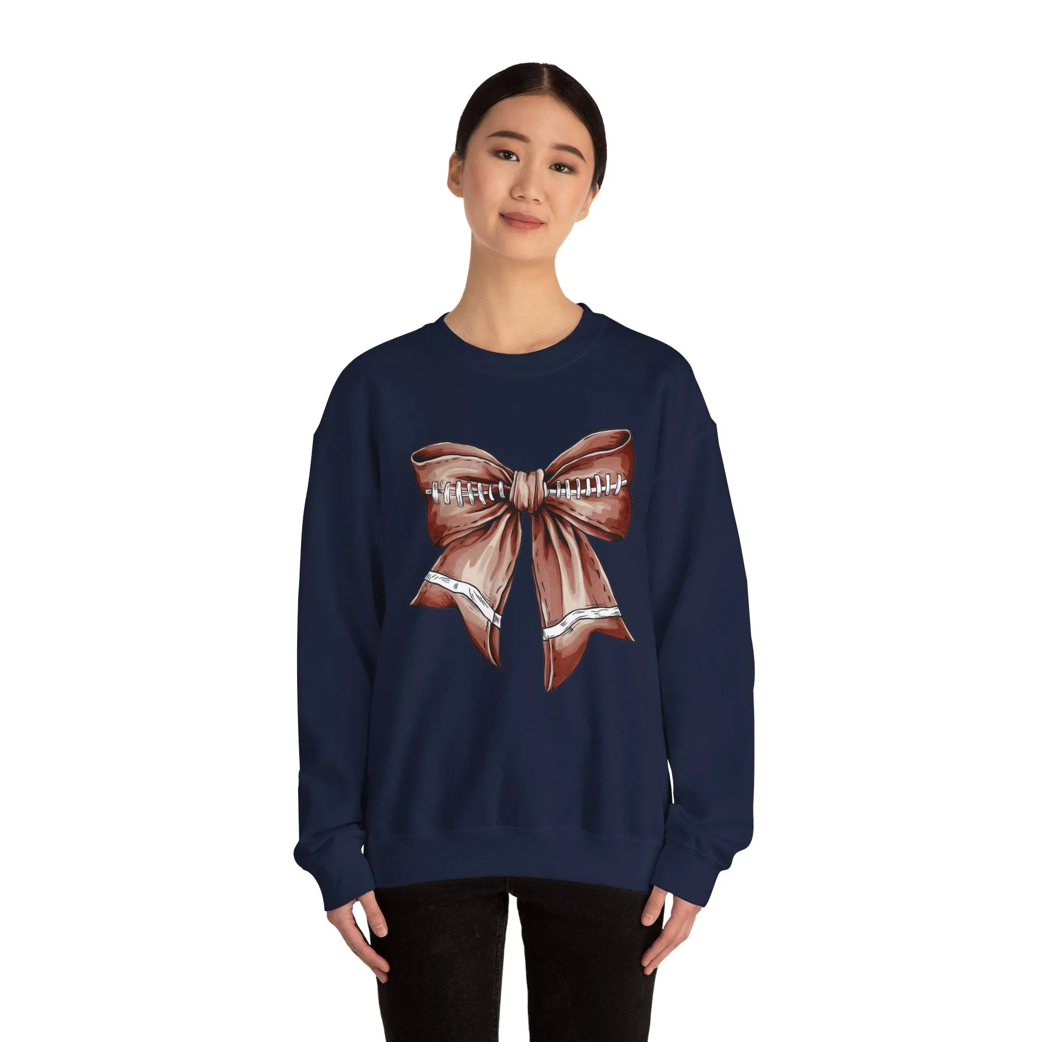 Football Bow Unisex Heavy Blend™ Crewneck Sweatshirt