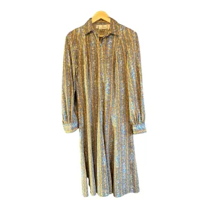 Giovannozzi Brown And Blue Long Sleeved Dress UK Size 14