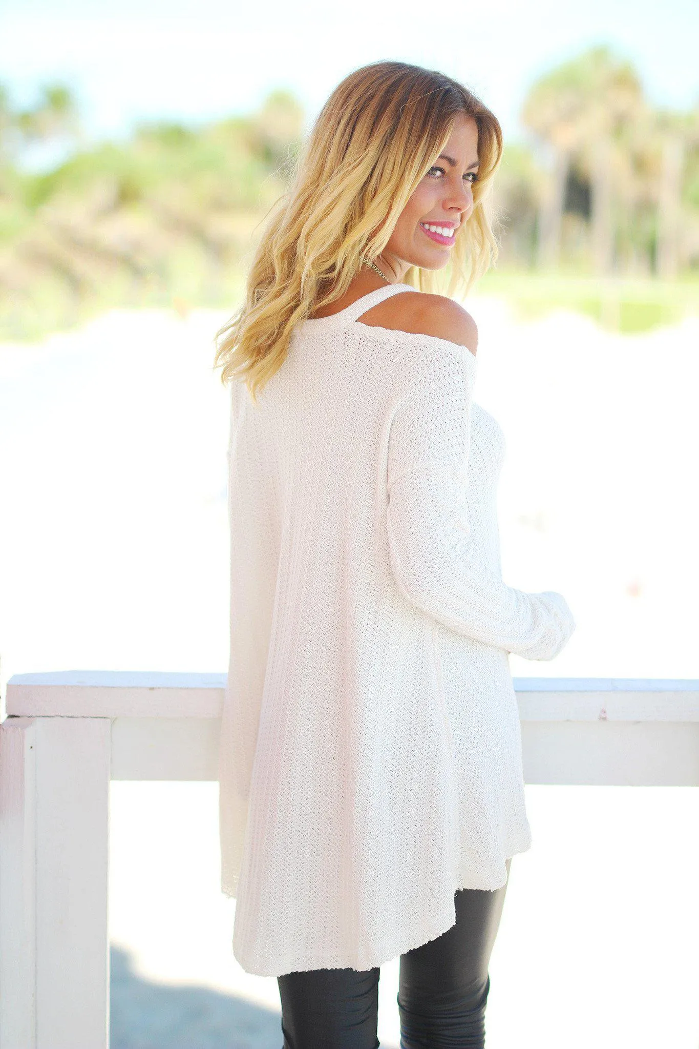 Ivory V-Neck Sweater