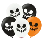 Kalisan 12" Halloween Face 2 Printed Latex Balloon, 25 pieces