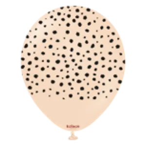 Kalisan 12" Safari Cheetah Printed Blush (Black) Latex Balloon, 25 pieces