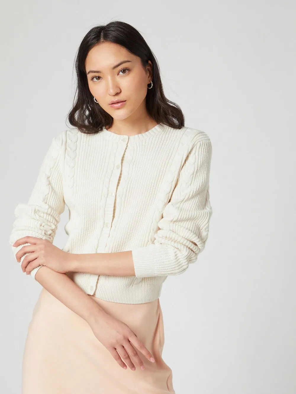 Knitted cardigan About You Karli, white