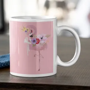 Light pink flamingo coffee cup