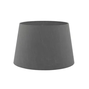 Logrono Tapered Slate Grey Faux Silk Drum Shade