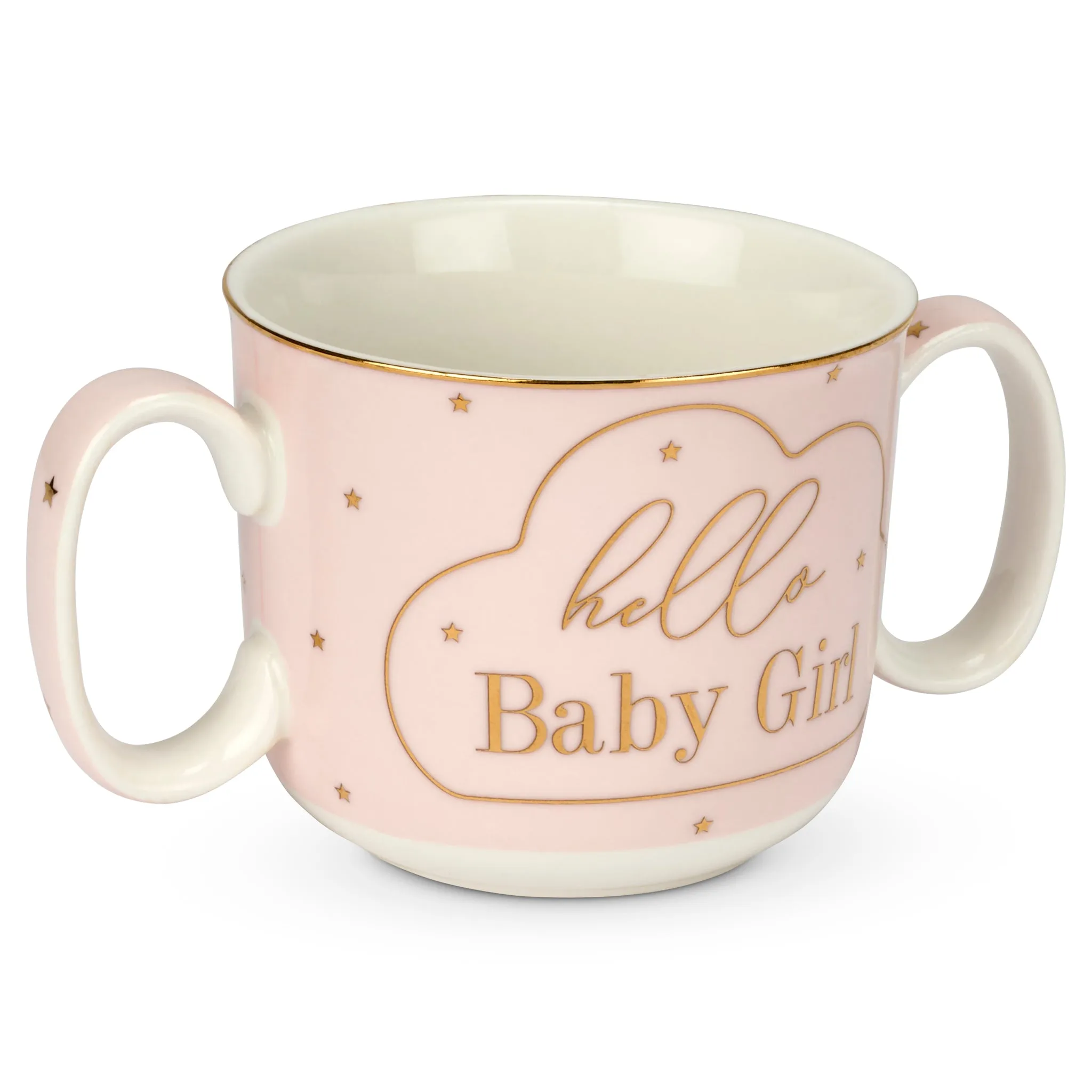 Mad Dots Hello Baby Girl Twin Handled Gift Boxed Mug